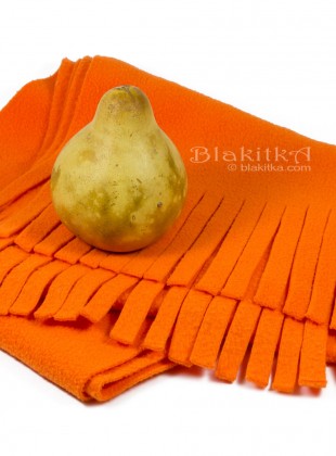 decorative squash on orange scarf