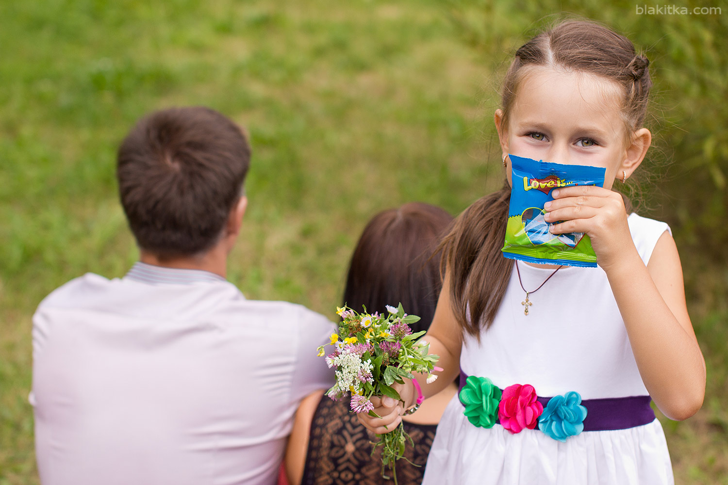 Girl and "Love is" gum